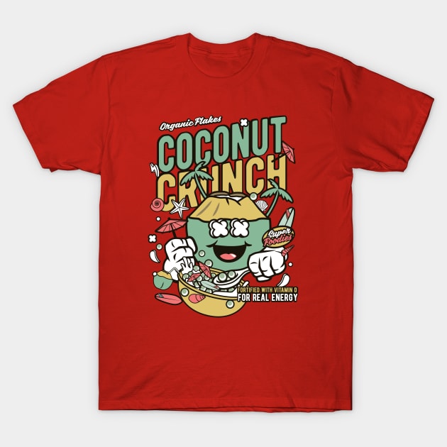 Retro Cartoon Cereal Box // Coconut Crunch // Funny Vintage Breakfast Cereal T-Shirt by SLAG_Creative